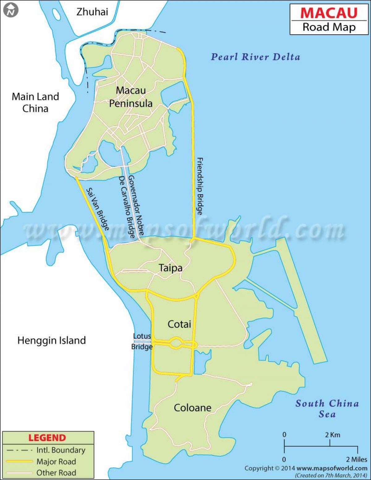 澳门半岛的地图
