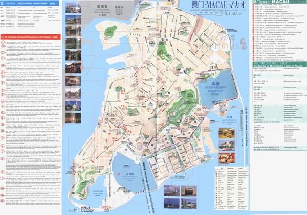 澳门公共汽车运输路线的地图
