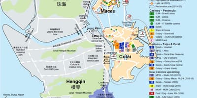 地图上的红澳门市场